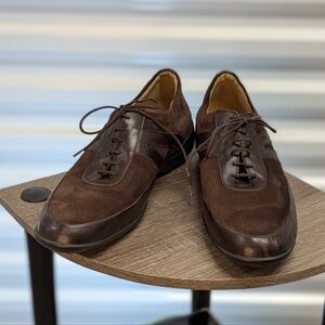 Mephisto Size 10.5 Elegant Brown Leather Men's Shoes Lace Up Sneakers